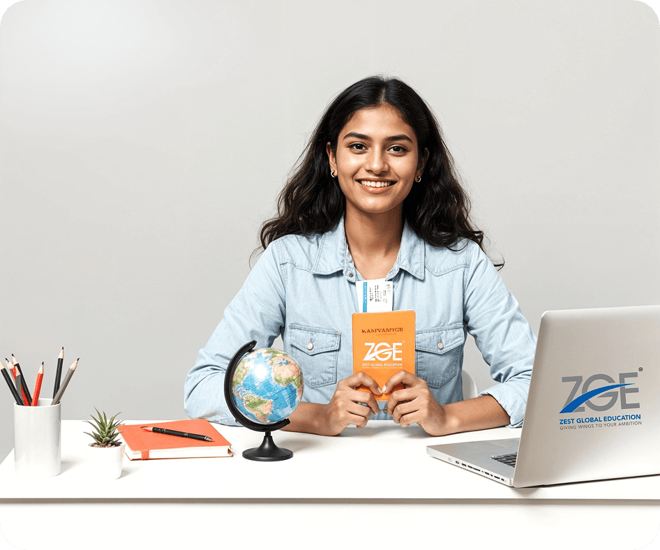 Student preparing for language tests with Zest